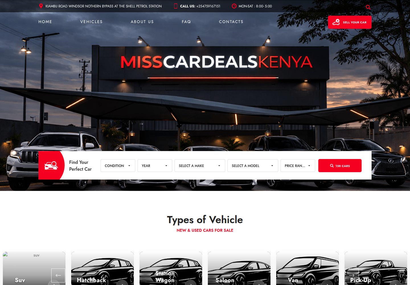 Miss Car Deals Kenya vehicle-search website